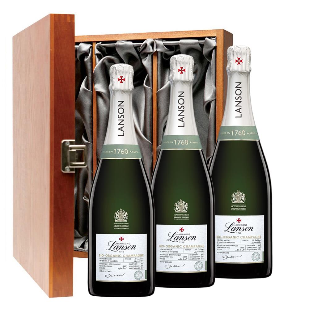 Lanson Le Green Label Organic Champagne 75cl Three Bottle Luxury Gift Box